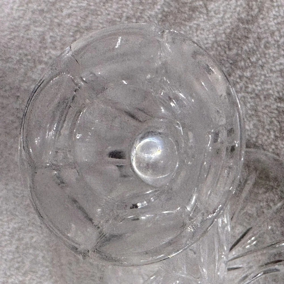 Vintage  Cut Crystal Pinwheel Star Pattern 3 Arm Candle Holder Candelabra - Picture 11 of 15